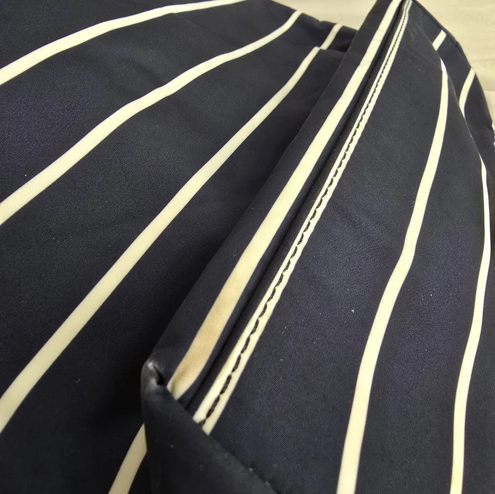 Talbots Crossbody Bag Navy + White Striped Nylon Quilted Medium Purse